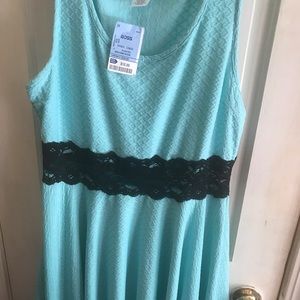 Blue and lace dress.
